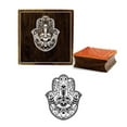thumbnail image 1 of Printtoo Textile Stamp Hamsa Hand Pattern Wooden Square Rubber Stamp Scrap-booking-3 x 3 Inches, 1 of 1