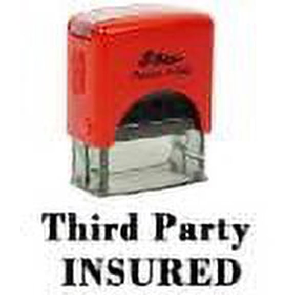 Printtoo Third Party Insured Self Inking Rubber Stamp Pre,Inked Office Stamp, Home Office Business Stationery, 38 x 14 mm, Black