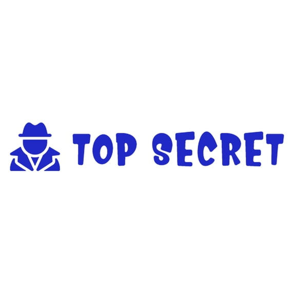 Printtoo Top Secret Self Inking Rubber Stamp Pre-Inked Office Stamp- Home Office Business Stationery, Blue- 42 x 9 mm