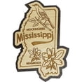thumbnail image 1 of Printtoo USA Mississippi Map Engraved Wooden Fridge Magnet Souvenir Gift, 1 of 1