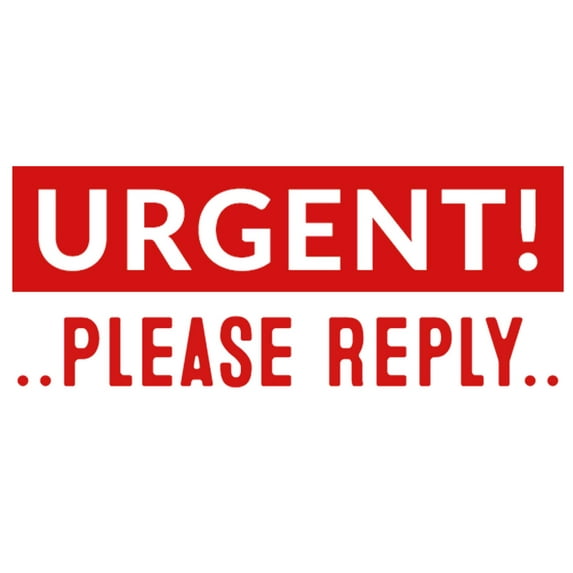 Printtoo Urgent Please Reply Self Inking Rubber Stamp Pre-Inked Office Stamp- Home Office Business Stationery, 47 x 20 mm Red