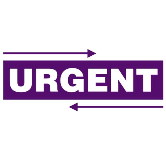 Printtoo Urgent Self Inking Rubber Stamp Pre-Inked Office Stamp- Home Office Business Stationery, 47 x 20 mm Purple
