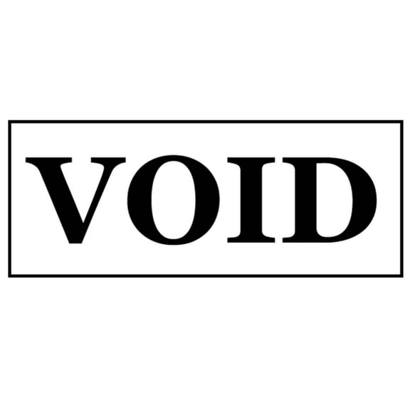 Printtoo Void Self Inking Rubber Stamp Pre-Inked Office Stamp- Home Office Business Stationery, 47 x 20 mm Black