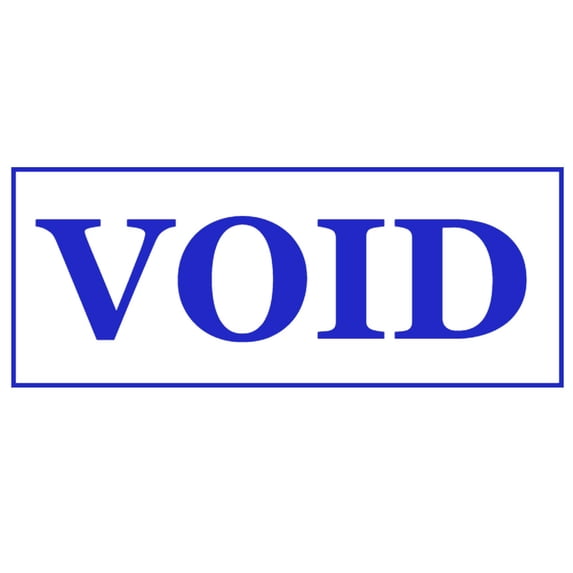 Printtoo Void Self Inking Rubber Stamp Pre-Inked Office Stamp- Home Office Business Stationery, 47 x 20 mm Blue