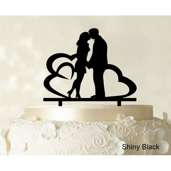 "Printtoo Wedding Couple Cake Topper With Heart Personalized Cake Topper Color Option Available 6""-7"" Inches Wide"