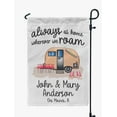 thumbnail image 1 of Printtoo White Always At Home Wherever We Roam Retro Camp Trailer 12.5x18 Inches Double SidedFlagsDouble Sided CampFlagCampsiteFlagPersonalized Camping Flags, 1 of 4