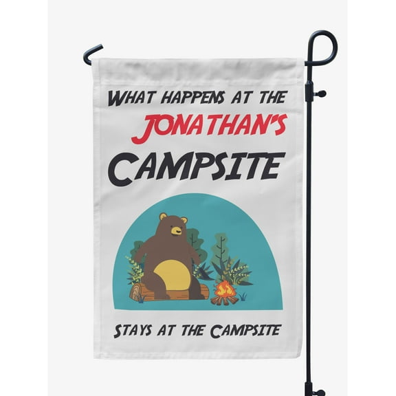 Printtoo White Custom Garden Summer 12.5x18 Inches Double SidedFlagsDouble Sided CampFlagCampsiteFlagPersonalized Camping Flags