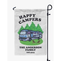 Printtoo White Happy Campers Motorhome Personalized Camping Flags For Campers Double Sided CampsiteFlagOutdoor GardenFlags