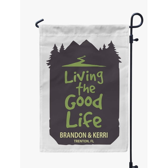 Printtoo White Living The Good Life Garden Summer 12.5x18 Inches Double SidedFlagsDouble Sided CampFlagCampsiteFlagPersonalized Camping Flags
