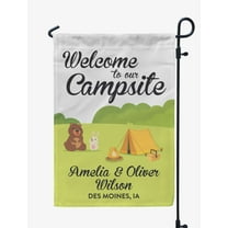 Printtoo White Welcome To Our Campsite Garden Summer Personalized Camping Flags For Campers Double SidedFlagCampsiteFlagOutdoor Garden Sign