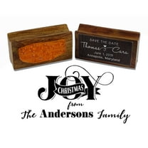 Printtoo Wood Mounted Joy Rubber Stamp Personalized Christmas Custom Stamper-2.6 x 1.1 Inches
