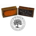 thumbnail image 1 of Printtoo Wood Mounted Tree Design Custom Round Rubber Stamp Personalized Family Address Return Gift Idea, 1 of 4