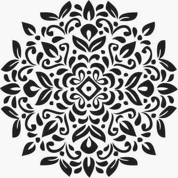 Printtoo Wooden Rubber Stamp Floral Mandala Pattern Scrap-booking Craft Textile-2 Inch