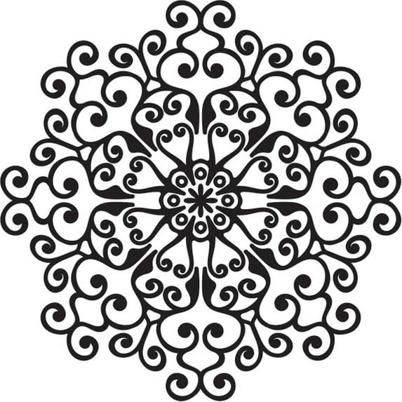 Printtoo Wooden Rubber Stamp Scrap-booking Floral Mandala Craft Textile Stamps-2 Inch