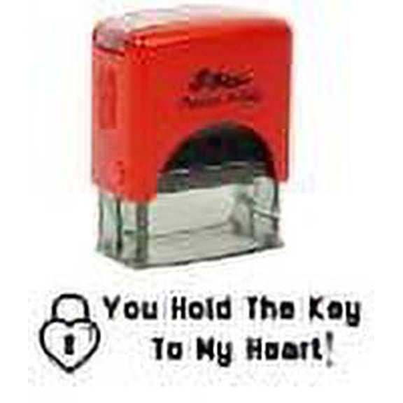 Printtoo You Hold The Key To My Heart Self Inking Rubber Stamp Pre,Inked Office Stamp, Home Office Business Stationery, 38 x 14 mm, Black