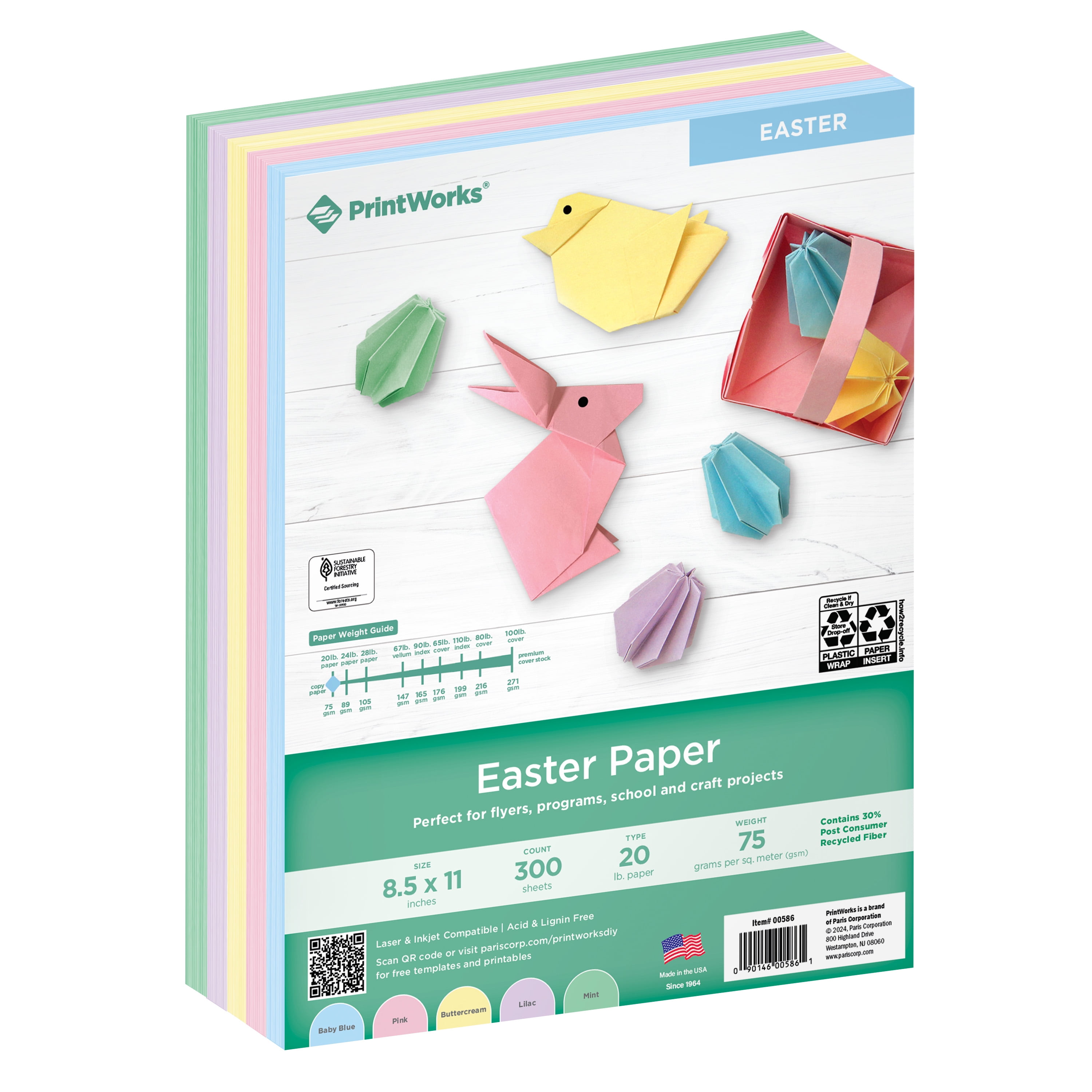 Printworks Easter Paper, Assorted Colors, 8.5 x 11, 300 Sheets
