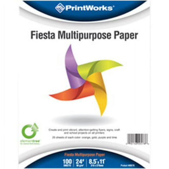 Printworks Laser, Inkjet Colored Paper, Orange, Purple, Gold, Lime, Recycled