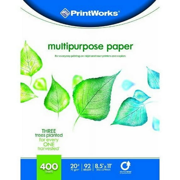 Printworks Multipurpose Paper 20 Pound 92 Bright 400 Sheets 8.5x11 Inches (00492)