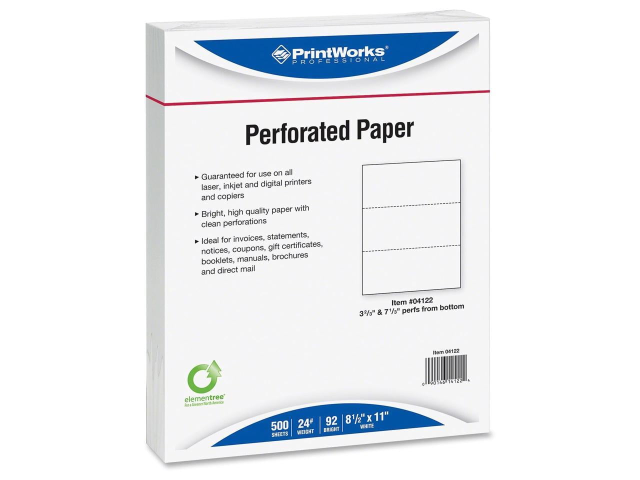 Printworks, PRB04122, Pre-Perforated Paper for Invoices, Statements ...