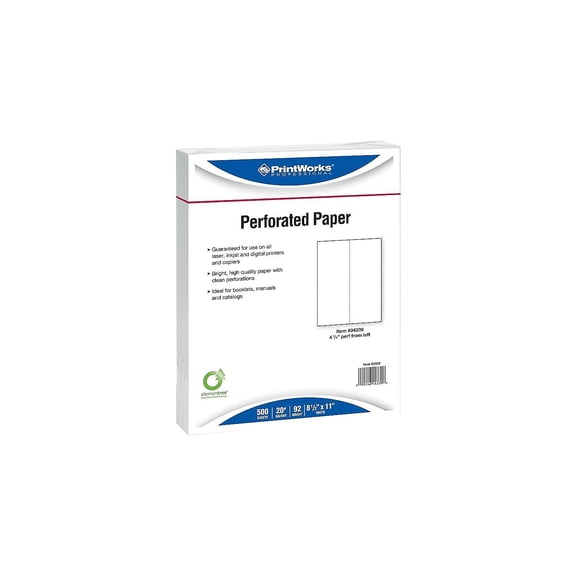 Printworks Professional 8.5" x 11" Multipurpose Paper 20 lbs. 92 Brightness 500/Ream 5 Reams/Carton