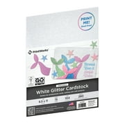 Printworks White Glitter Cardstock, 8.5 x 11, 15 Sheets