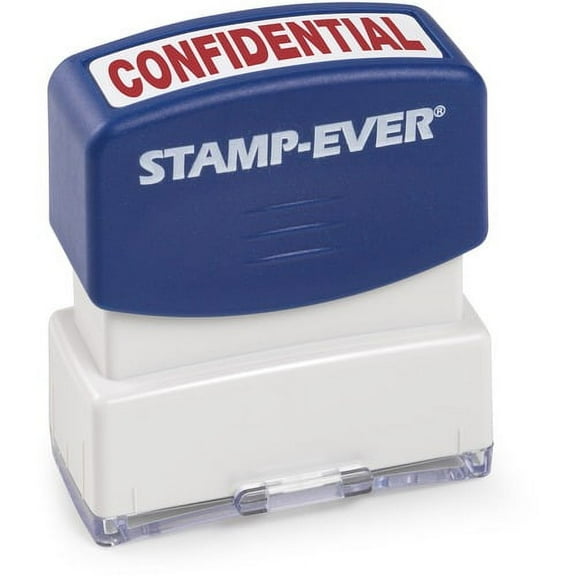 Printy Pre-inked CONFIDENTIAL Message Stamp - Message Stamp - "CONFIDENTIAL" - Red - 1 Each | Bundle of 2 Each