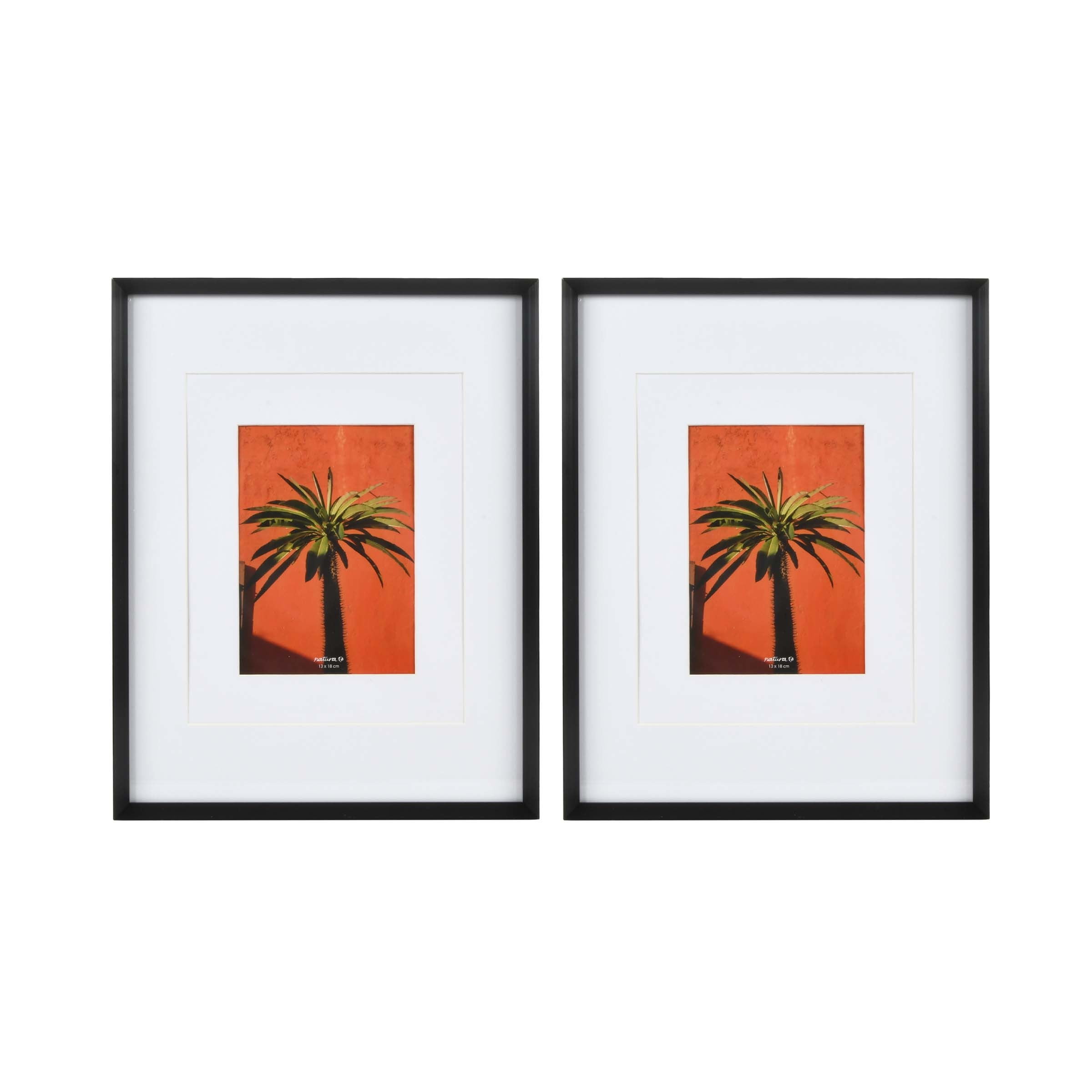Prinz 11"x14" Double Matted Black Metal Tabletop Picture Frame,  Fits 8"x10" or 5"x7" Photos, 2 Pack