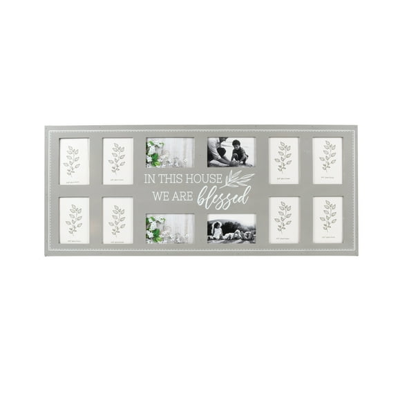 Prinz 12-Opening Blessed Wall Hanging Collage Picture Frame, for 4 x 6 Photos, Natural