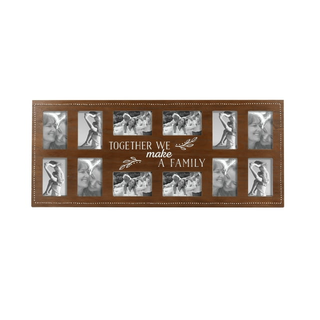Prinz 12-Opening 'Together' Wall Hanging Collage Picture Frame, for 4"x6" Photos, Dark Brown