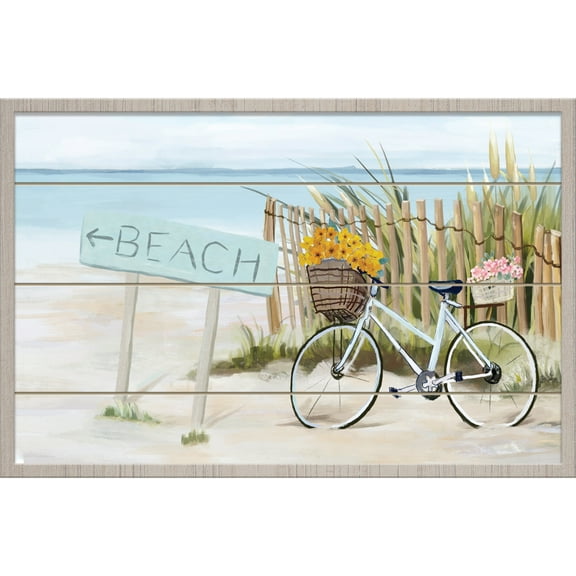 Prinz 23.5" x 15.5" Beach Sign Wall Art, Coastal Wall Decor for Bathroom, Living Room, Bedroom, Multicolor