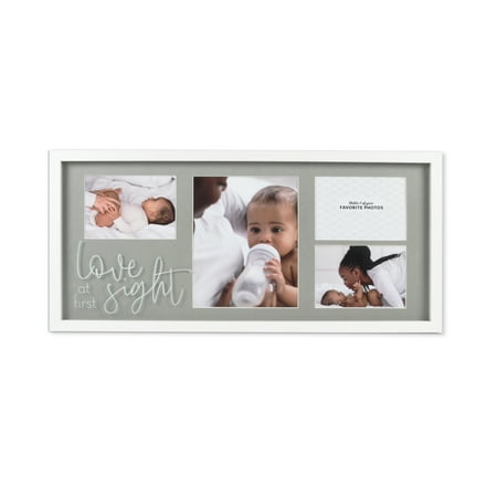 Prinz 4-Opening Love at First Sight 24X12 Multi-Sized Photos, Wall Collage Picture Frame, Grey
