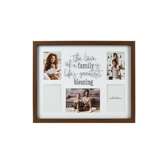 Prinz 5-Opening 20X16 Family Blessings Collage Picture Frame, Multi-Size Photos, Brown