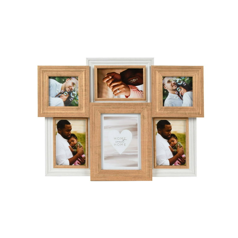 Set of 3 Rustic Wood 5x7 Picture Frames with Mat 4x6 Photo Frames