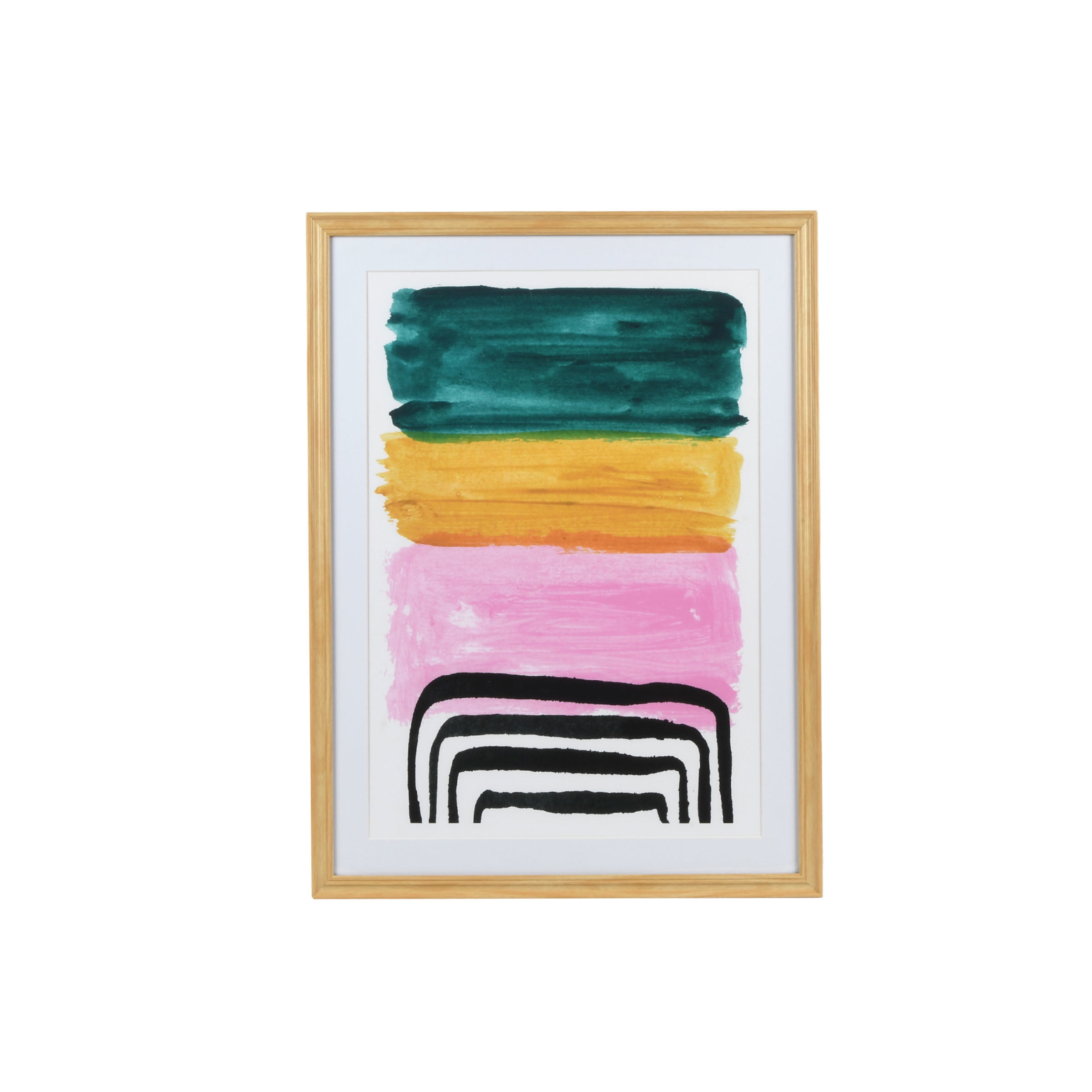 Bright Multicolor Abstract Canvas Framed Wall Art 17.7" x 23.75"