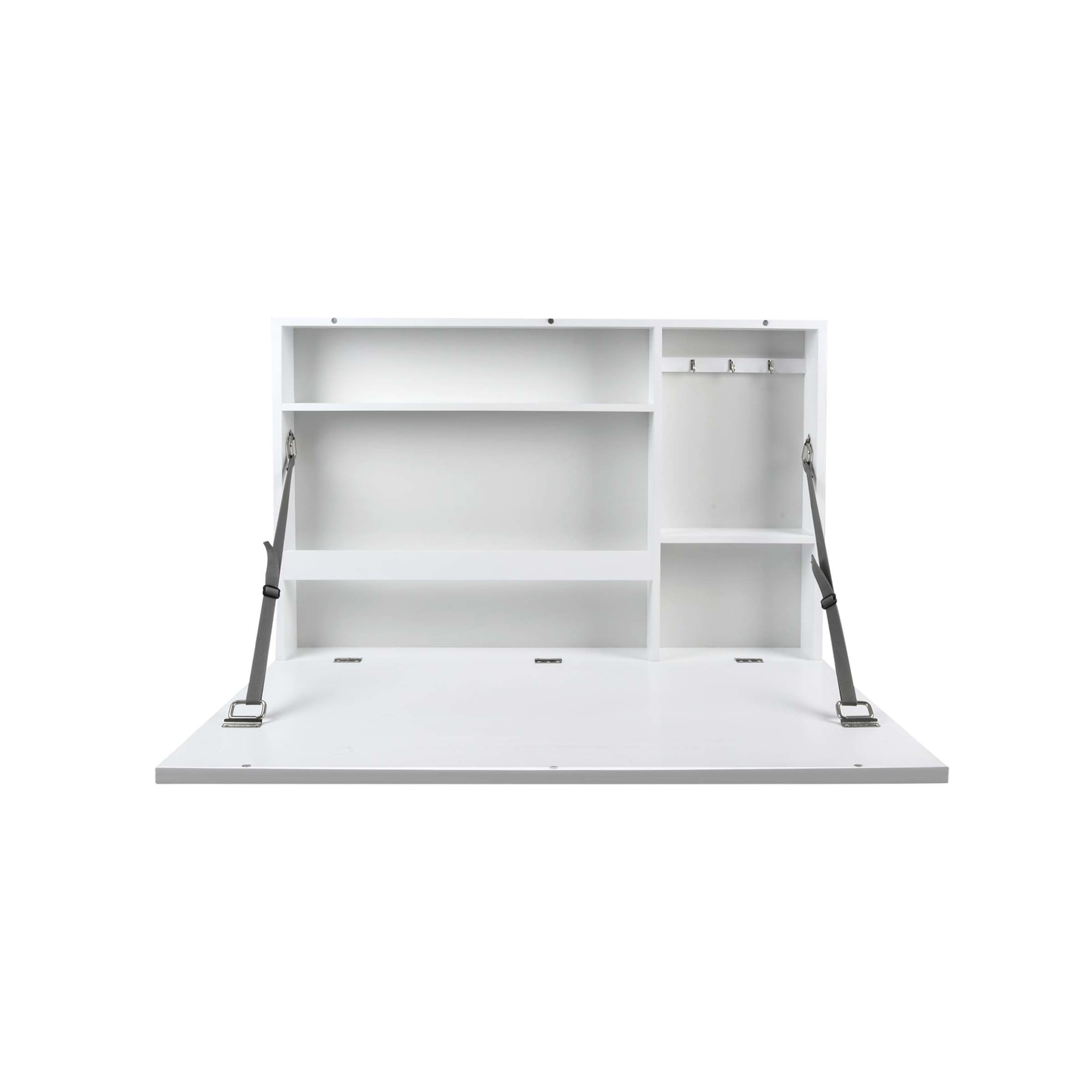 Eco-Friendly White Engineered Wood 36" Wall-Mounted Murphy Desk with Chalkboard