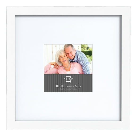 Prinz Gallery Expressions 10' x 10' Picture Frame, Gallery Wall Frame Matted to 5' x 5', White