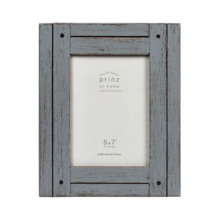 Prinz Homestead 5 x 7-inch Rustic Wood Tabletop Picture Frame, Distressed Gray