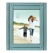 Prinz Homestead 8 x 10 Rustic Wood Picture Frame, Tabletop or Wall Photo Frame, Distressed Blue
