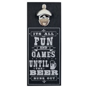 Prinz "It's All Fun & Games" Bottle Opener Wall Decor, Black