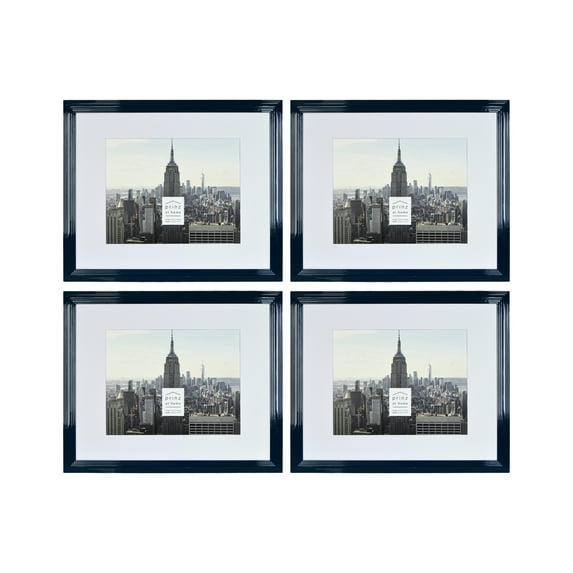 Prinz Midtown 11-inch by 14-inch Gallery Picture Frame, Set of Four, High Gloss Blue