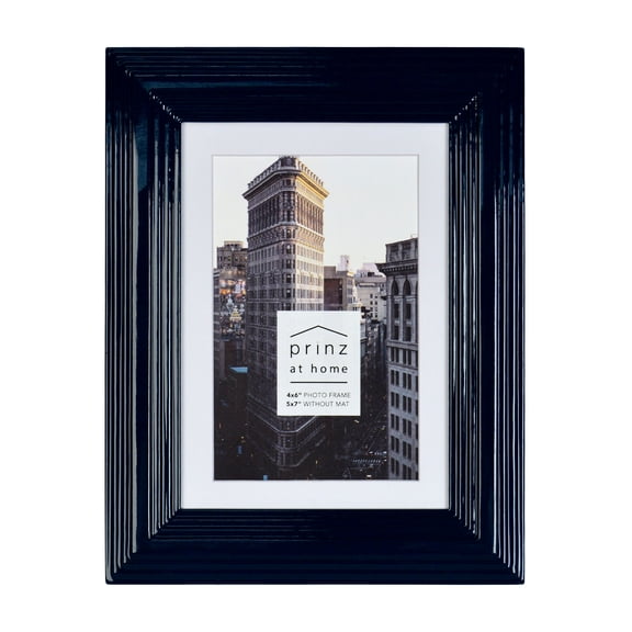 Prinz Midtown High Gloss 4 x 6 Molded Modern Tabletop Frame, Dark Blue