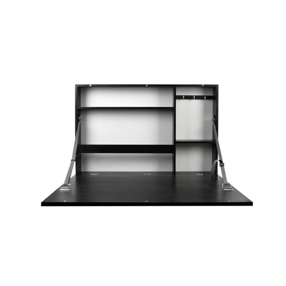 Prinz Wall-Mounted 36' X 24' Black Folding Desk with Chalkboard