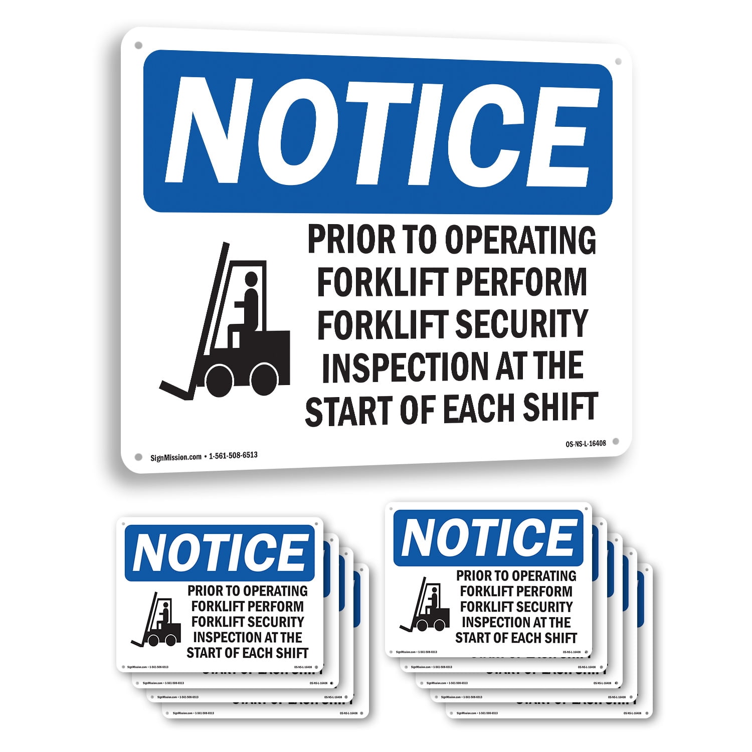 Prior To Operating Forklift Safety OSHA Notice Aluminum Sign 24 Inch x ...