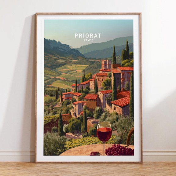 Priorat Spain Vineyard Landscape Wall Art, Unframed Paper Print Size 8x12