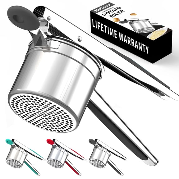 15oz Potato Ricer,Long Handle Heavy Duty Stainless Steel Potato Masher Kitchen Tool, Press and Mash Kitchen Gadget For Perfect Mashed Potatoes