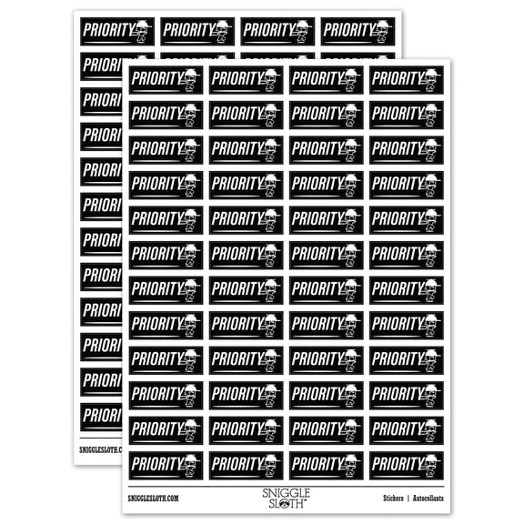 Priority Mail Service Expedited Running Person Sticker Set - Black - Matte Finish - 1.25" Mini