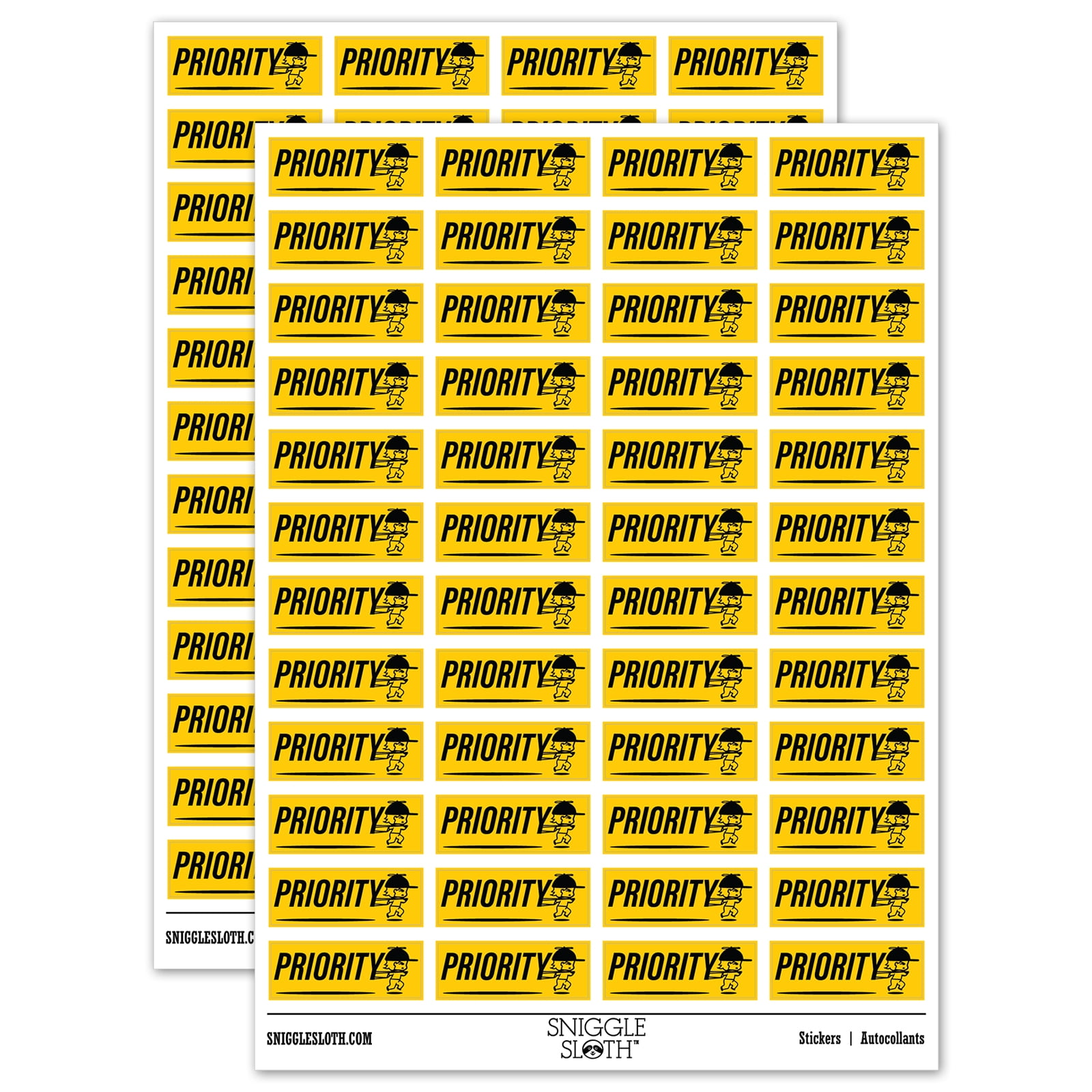 Jogging Mail Priority Mail Service Expedited Running Person Sticker Set - Yellow ...
