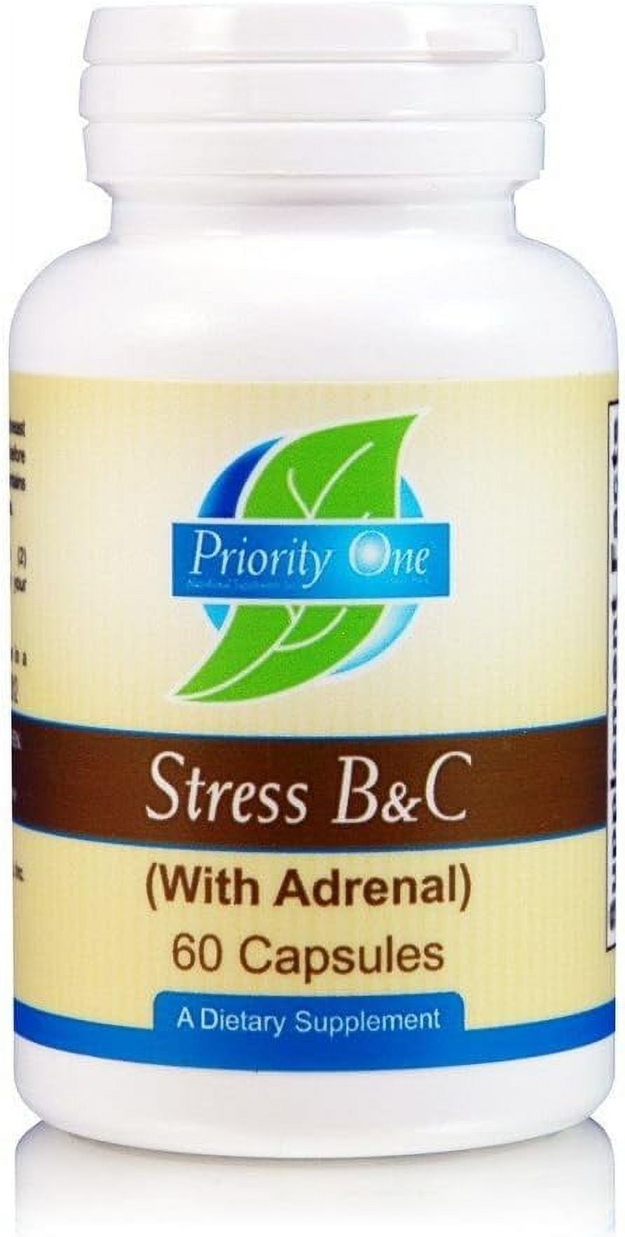 Priority One Vitamins Stress B & C 60 Capsules B complex with whole
