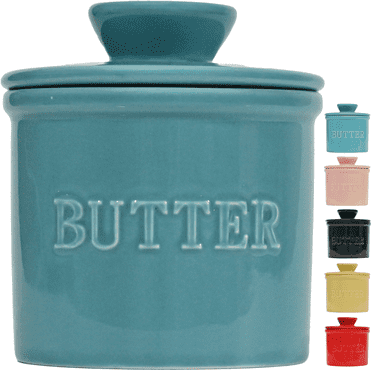PriorityChef French Butter Crock with Lid, Butter Keeper to Keep Butter Spreadable, Turquoise