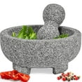 thumbnail image 1 of PriorityChef Granite Mortar and Pestle Set, 6.1" Natural Stone Pestle and Mortar Bowl, Small, Grey, 1 of 6